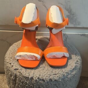 JLO Jennifer Lopez Orange Frani Sandal Pumps